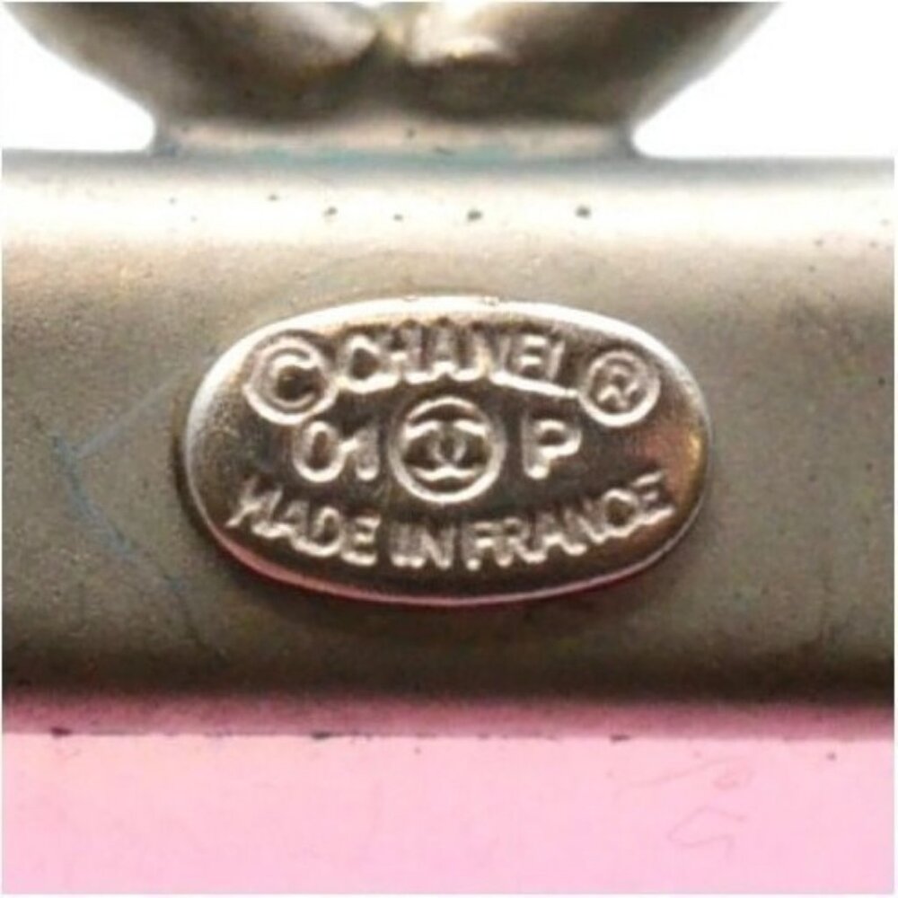 Authentic CHANEL CC Logo 01P Rubber Bracelet Pink Orange Jelly Bangle Cambon - Picture 7 of 7